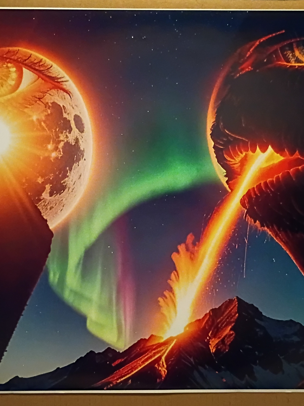 Vibrant Aurora & Lava Home Art Print - Multicolor